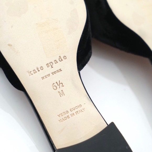 Kate Spade Rose Embroidered Velvet Slip On Flats - Picture 3 of 7